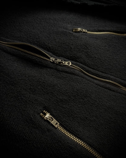 LGB Asymmetrical Raw Zip Hoodie