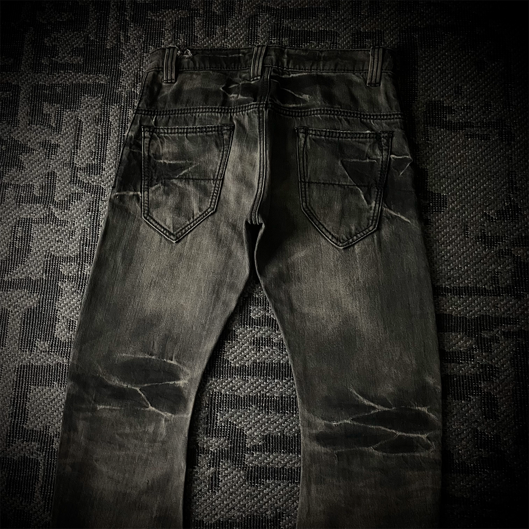 Buffalo Bobs Claw Mark J-cut Black Flared Jeans Size2