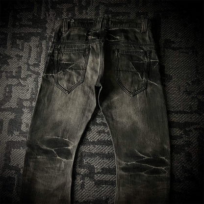 Buffalo Bobs Claw Mark J-cut Black Flared Jeans Size2