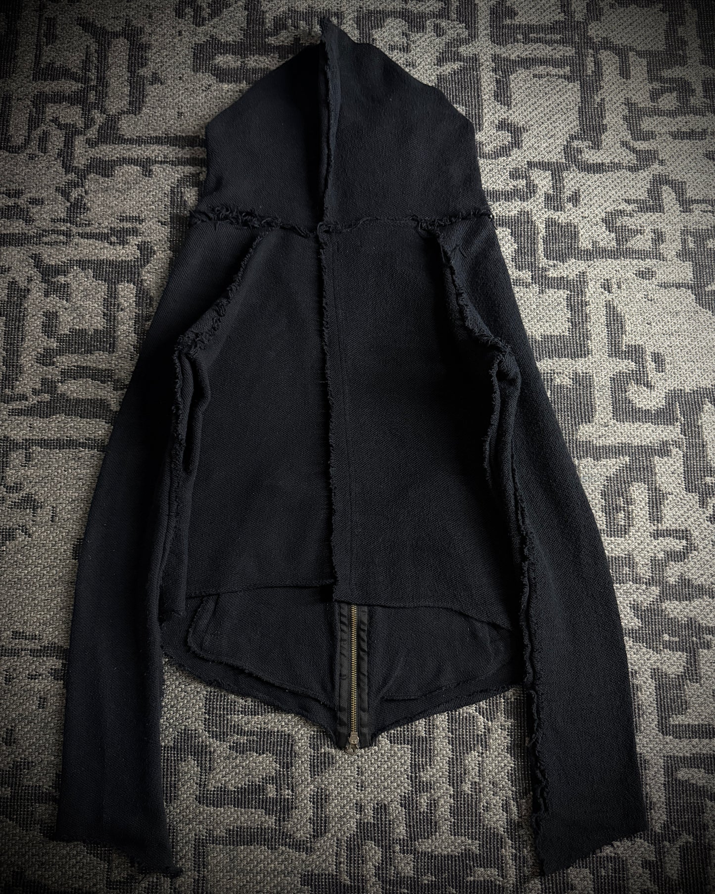 LGB Asymmetrical Raw Zip Hoodie
