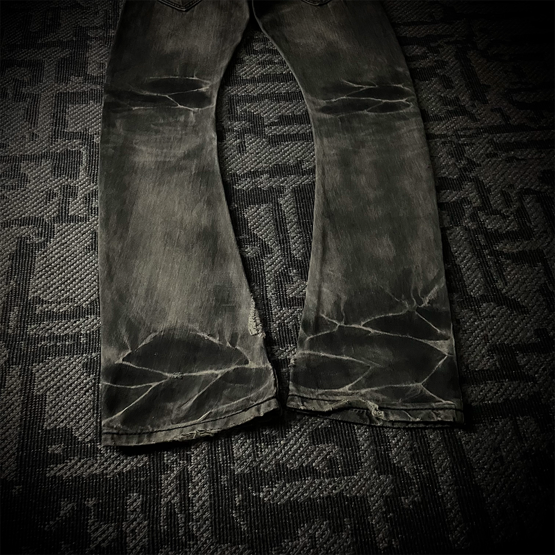 Buffalo Bobs Claw Mark J-cut Black Flared Jeans Size2