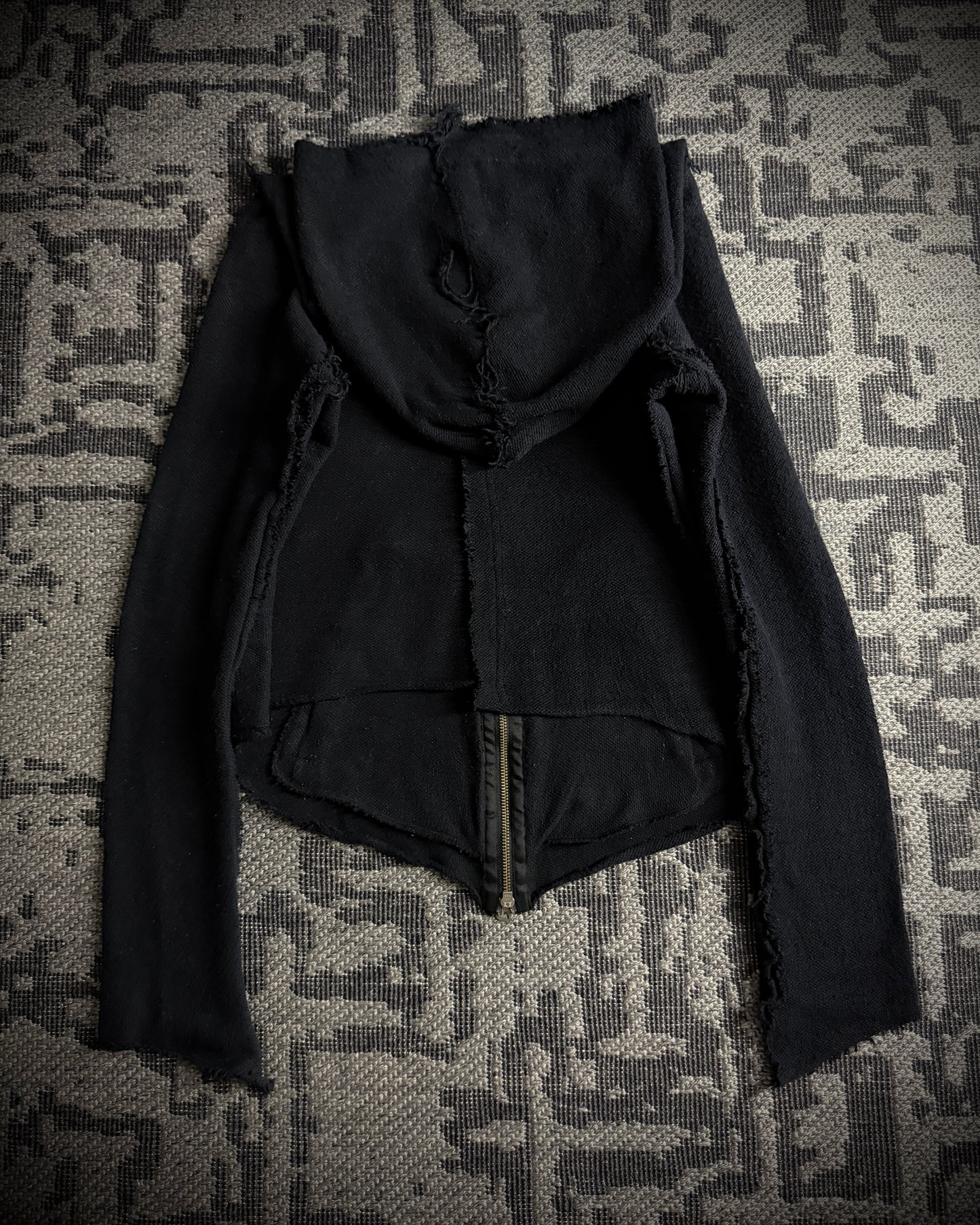 LGB Asymmetrical Raw Zip Hoodie