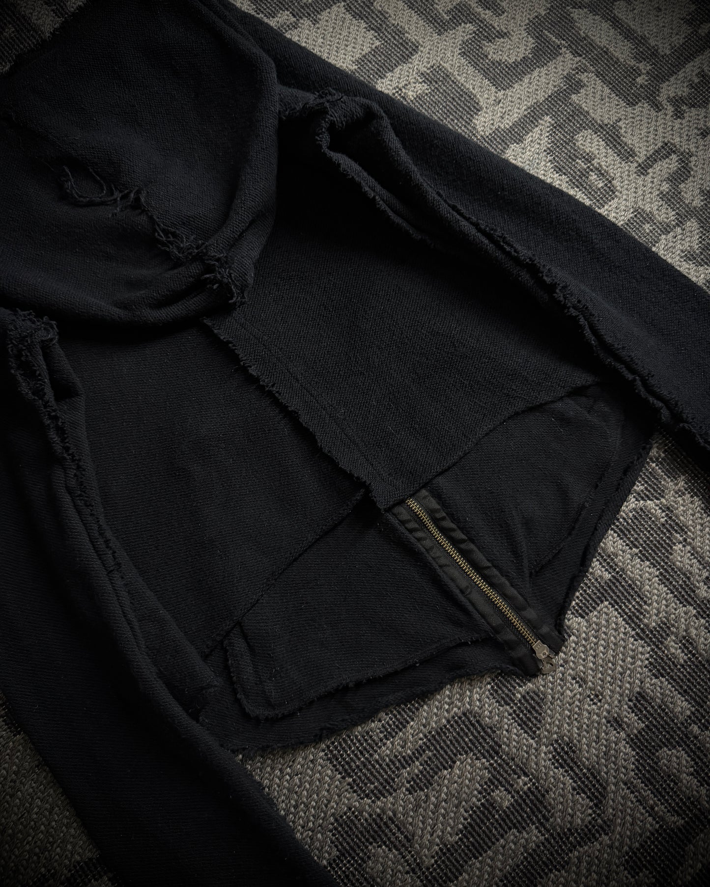 LGB Asymmetrical Raw Zip Hoodie