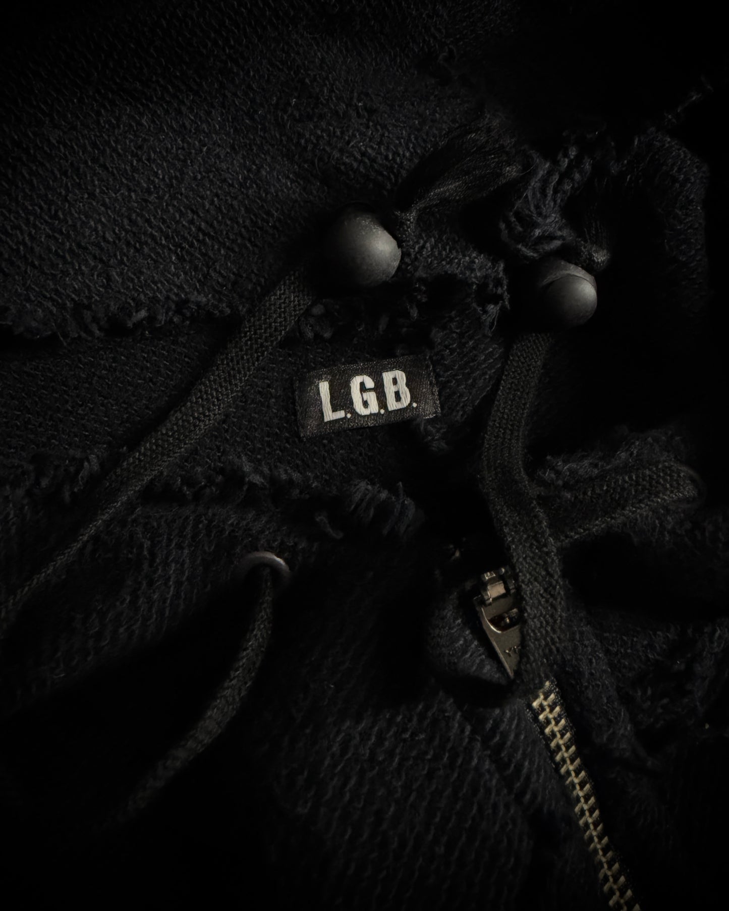 LGB Asymmetrical Raw Zip Hoodie