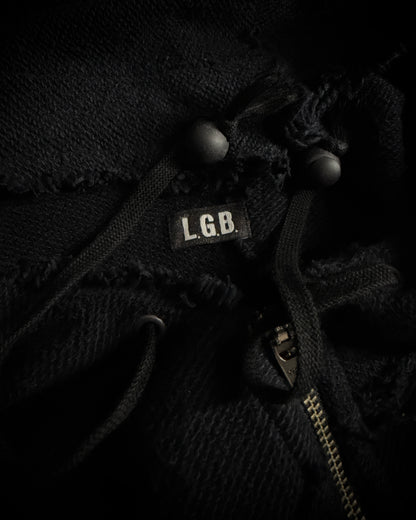 LGB Asymmetrical Raw Zip Hoodie