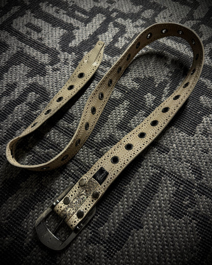 Tornado Mart Python Leather Grommet Belt