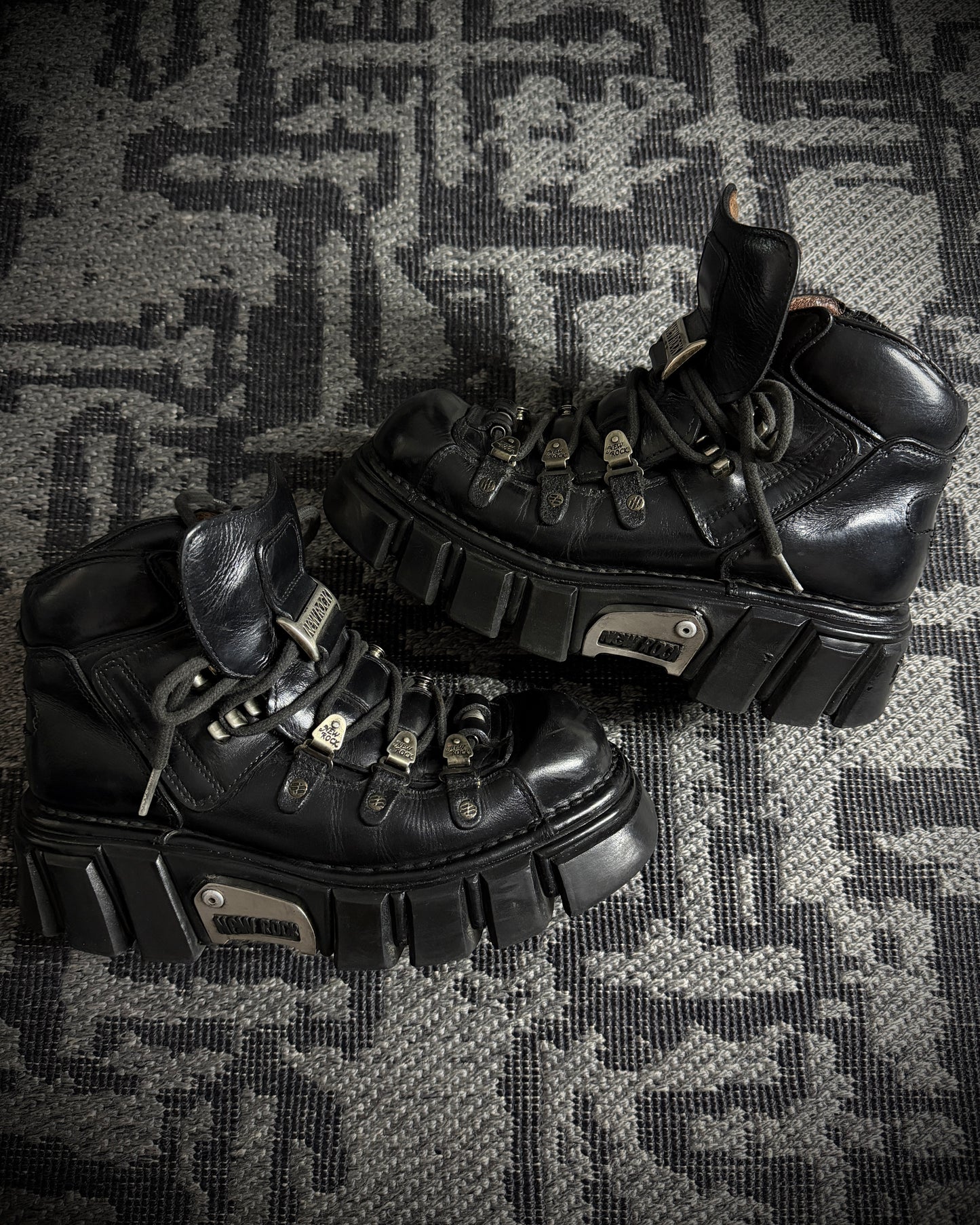 Vintage New Rock Anatomical Platform Ankle Boots
