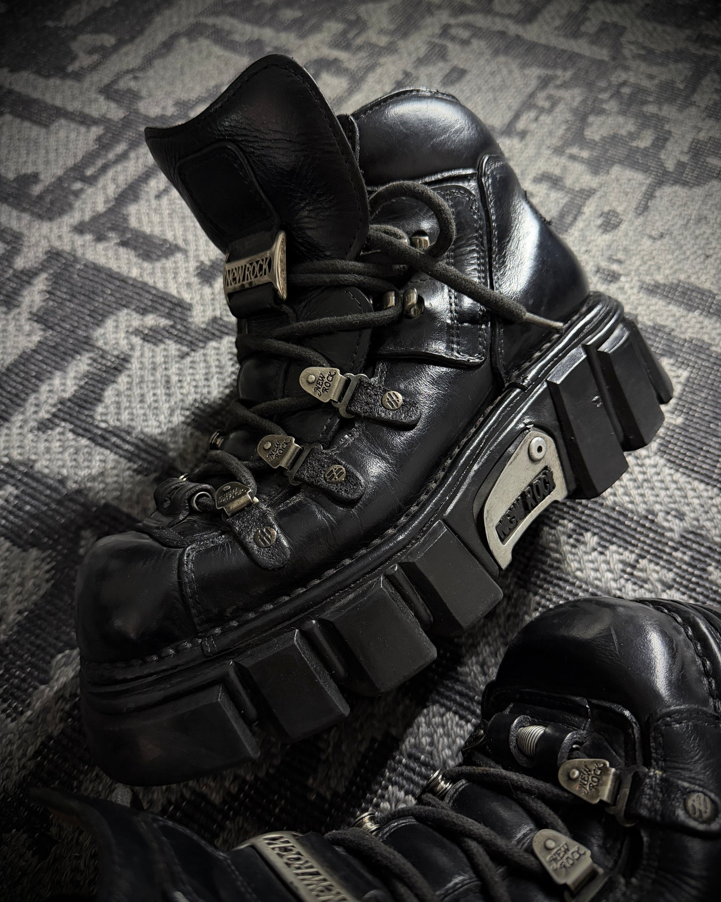 Vintage New Rock Anatomical Platform Ankle Boots
