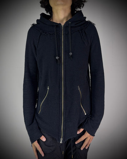 LGB Asymmetrical Raw Zip Hoodie