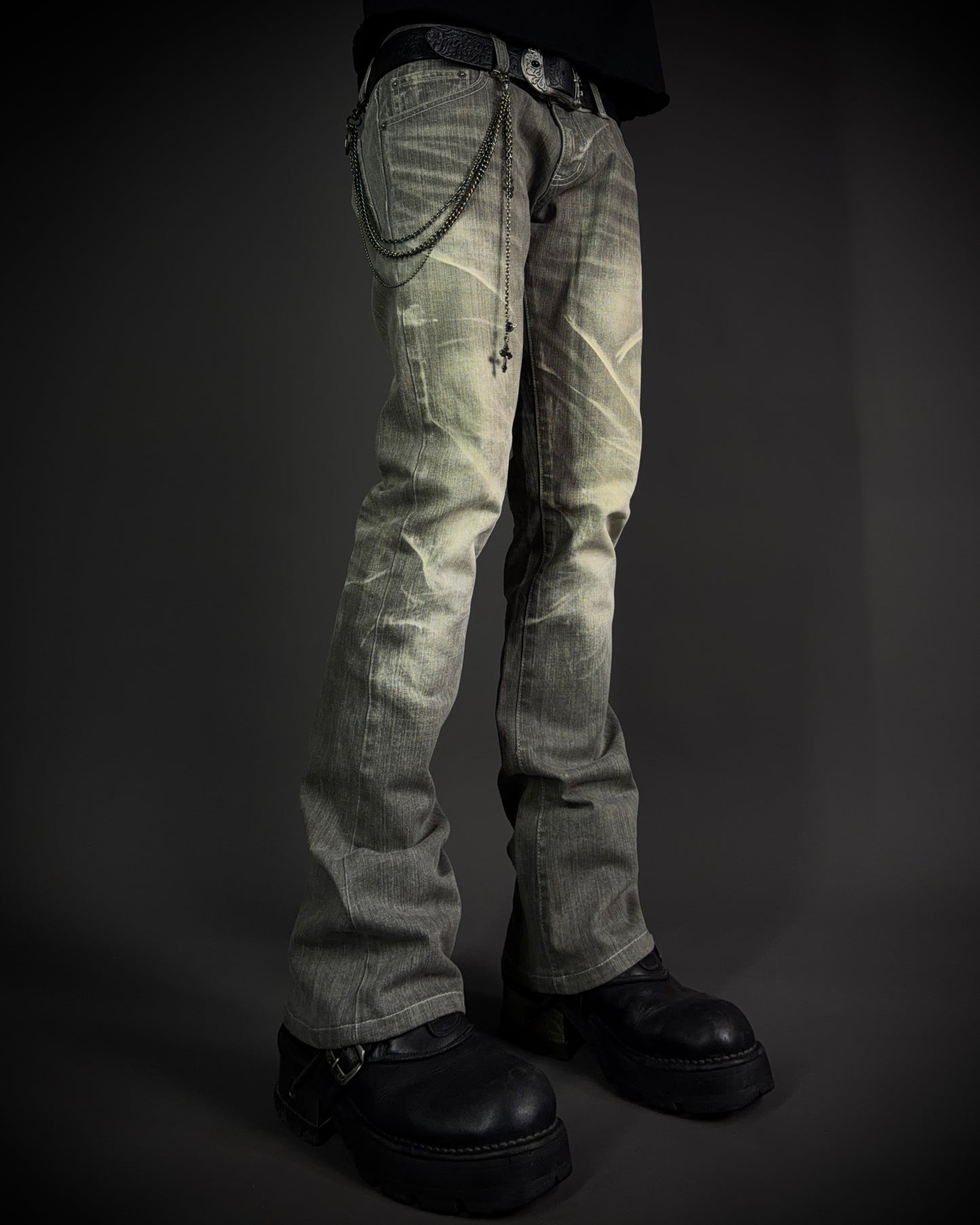 Tornado Mart Clawmask Gray Boot Cut Jeans
