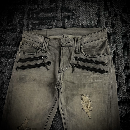 Buffalo Bobs Multi-zip J-cut Distressed Denim