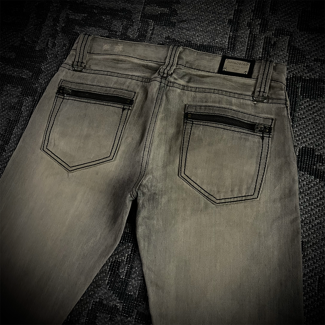 Buffalo Bobs Multi-zip J-cut Distressed Denim