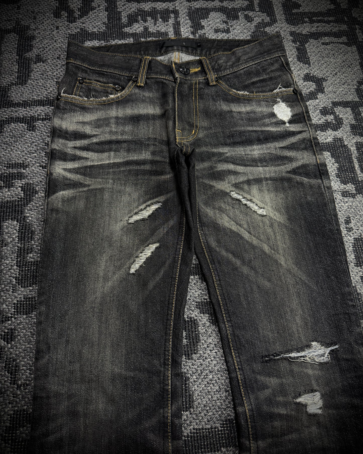 MIDAS Silver Thread Whiskered Distressed Denim