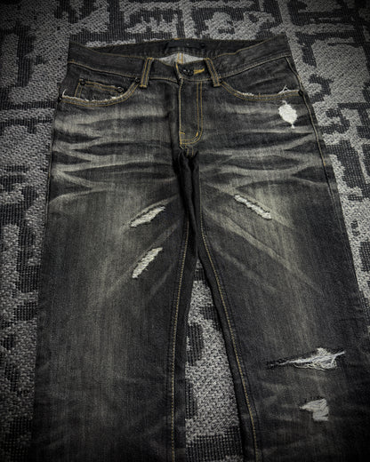 MIDAS Silver Thread Whiskered Distressed Denim