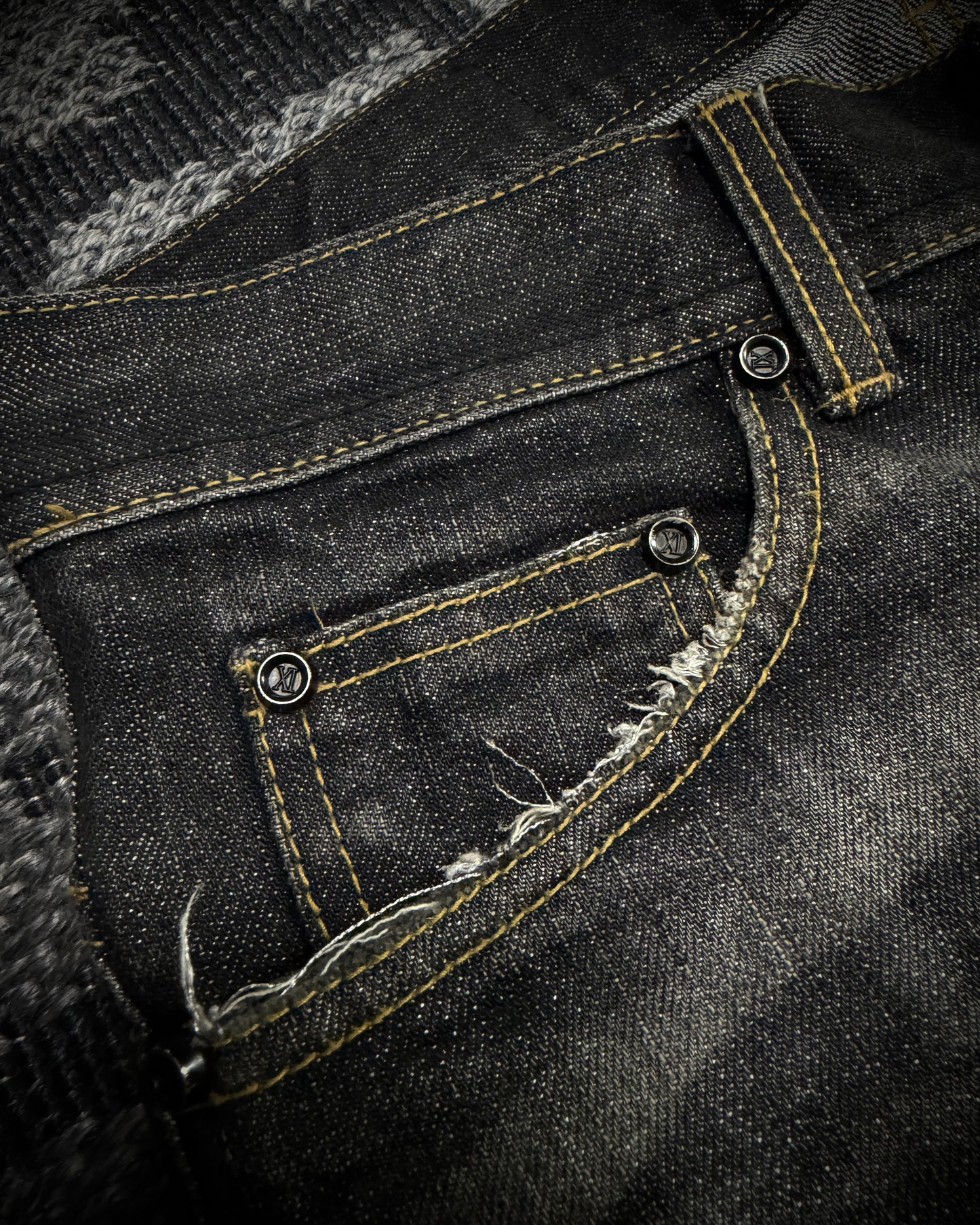 MIDAS Silver Thread Whiskered Distressed Denim
