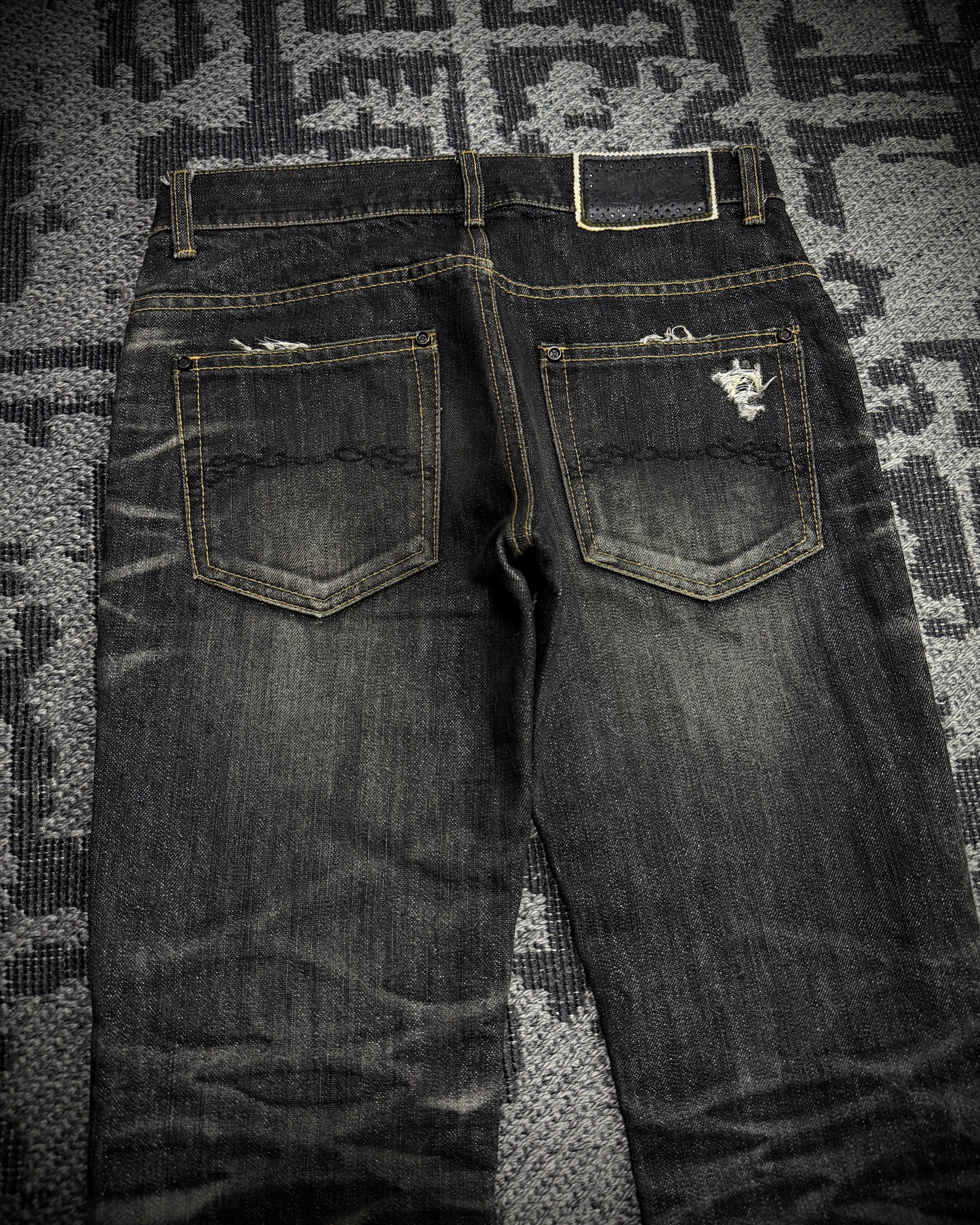MIDAS Silver Thread Whiskered Distressed Denim