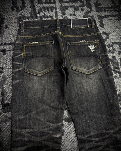MIDAS Silver Thread Whiskered Distressed Denim