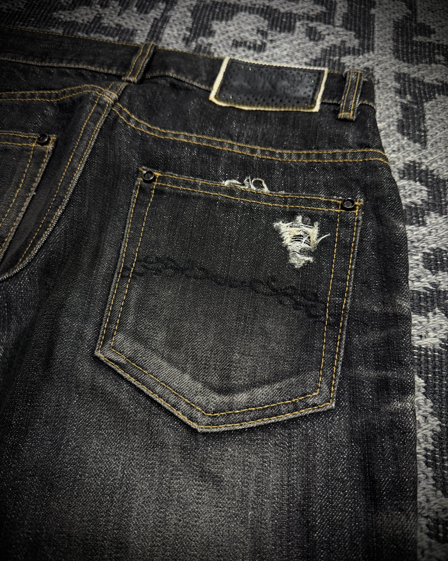 MIDAS Silver Thread Whiskered Distressed Denim
