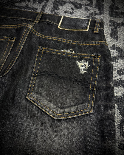 MIDAS Silver Thread Whiskered Distressed Denim