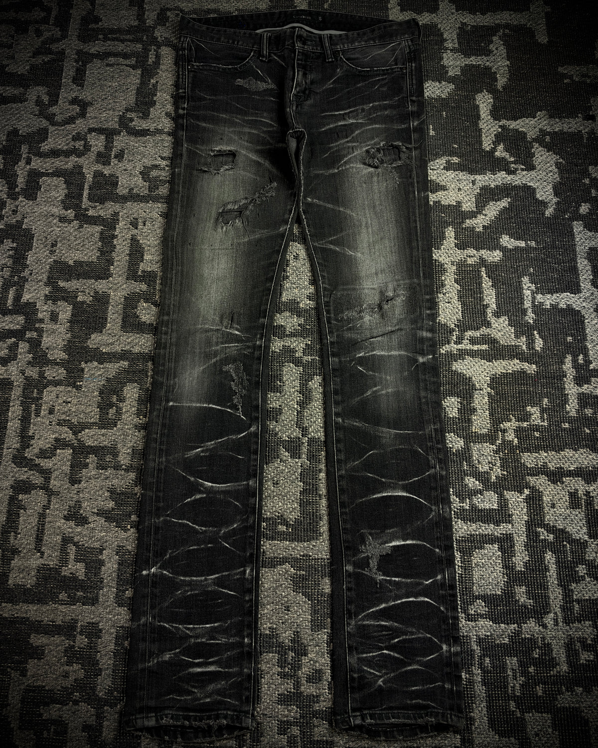 CIVARIZE Whiskered Distressed Skinny Jeans
