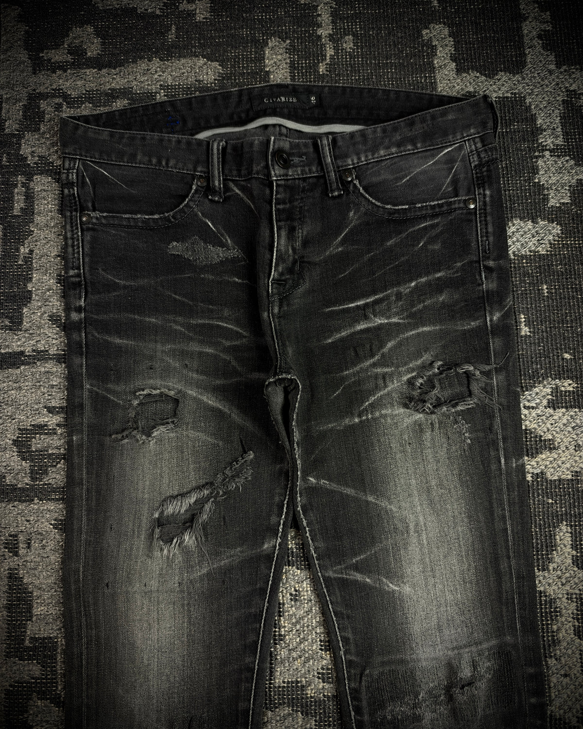 CIVARIZE Whiskered Distressed Skinny Jeans