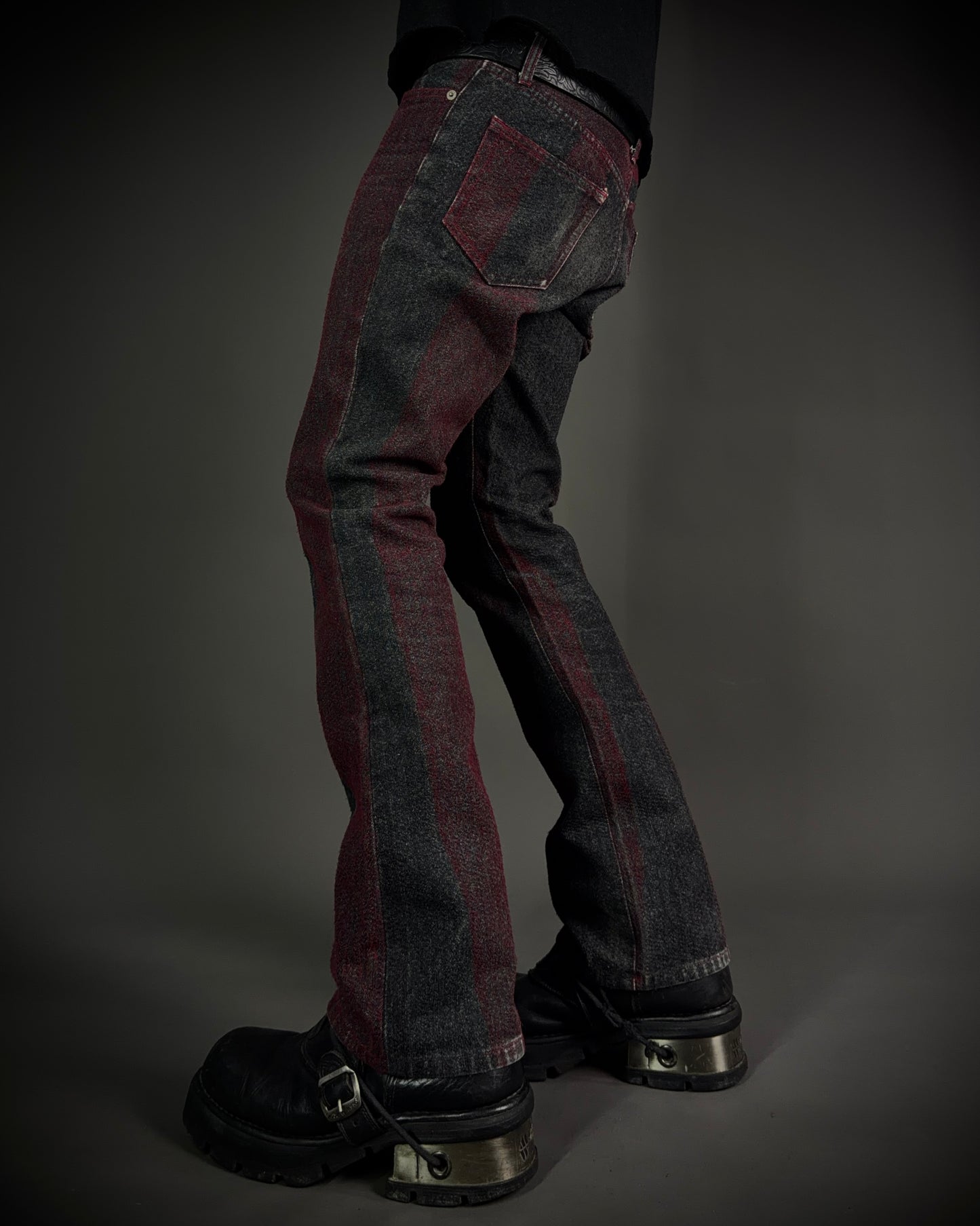 5351 Pour Les Hommes Crimson Yarn Panel Denim