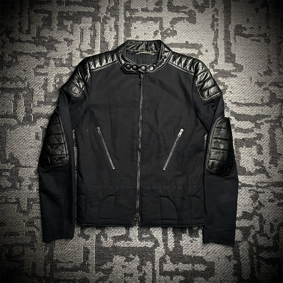 AKM Hybrid Calf Leather Biker Jacket