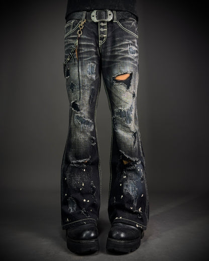 Tornado Mart Destroyed Flared Jeans