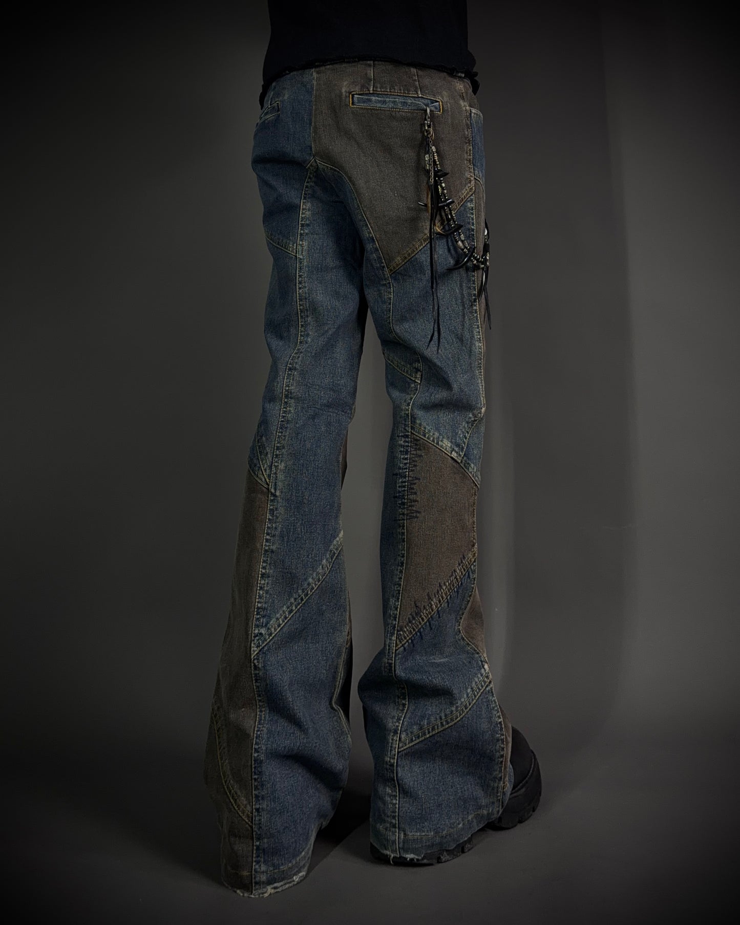 Tornado Mart Patchwork Cowboy Flared Jeans