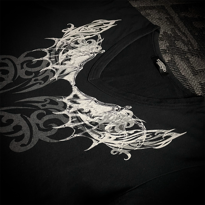 Tornado Mart Tribal Skeleton Wings T-Shirt