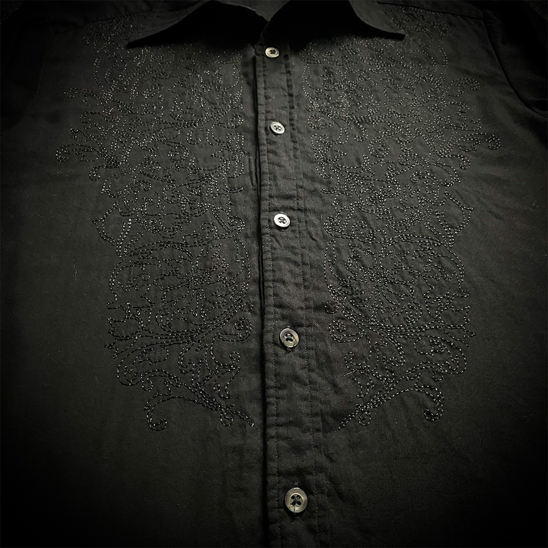 5351 Pour Les Hommes Embroidery Tribal Long Sleeve Shirt