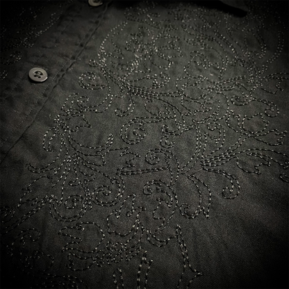 5351 Pour Les Hommes Embroidery Tribal Long Sleeve Shirt