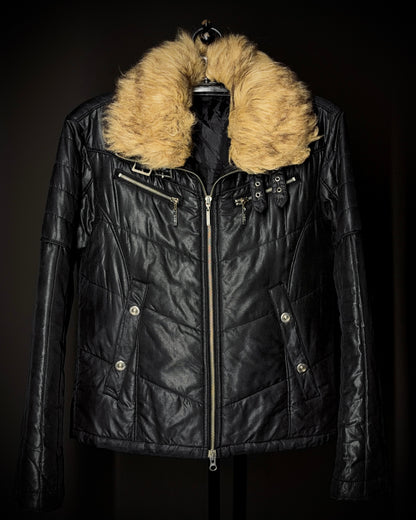 Atelier Sab Men Black Glossy Quilted Jacket
