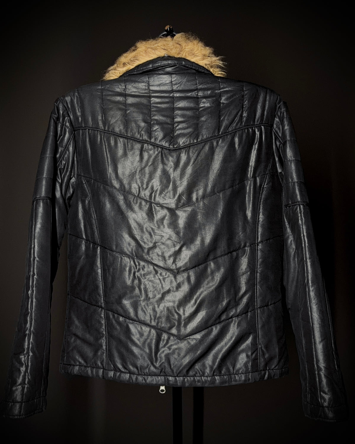 Atelier Sab Men Black Glossy Quilted Jacket