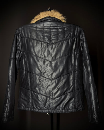 Atelier Sab Men Black Glossy Quilted Jacket