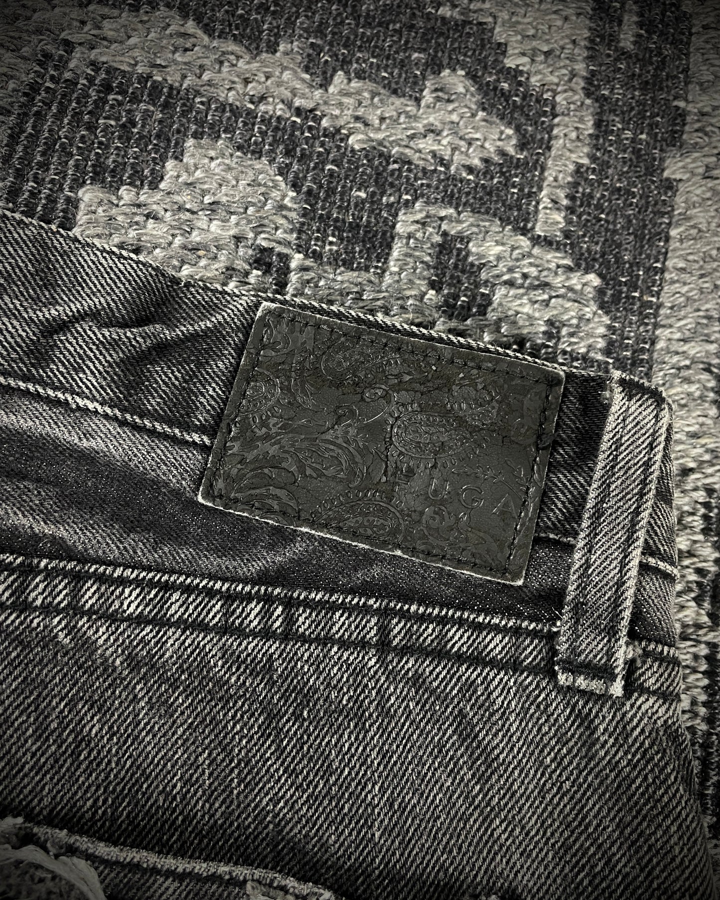 Fuga Waxed Distressed Flared Denim