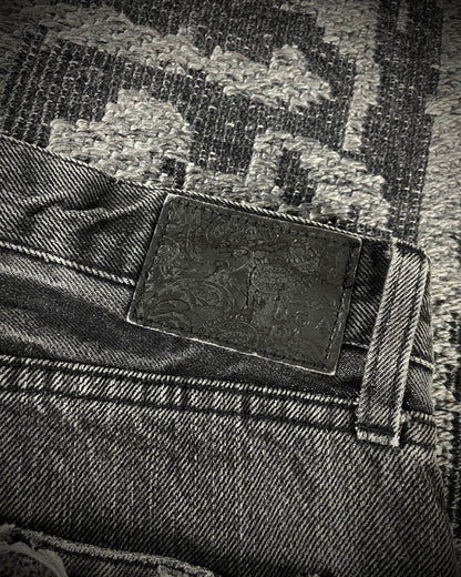 Fuga Waxed Distressed Flared Denim