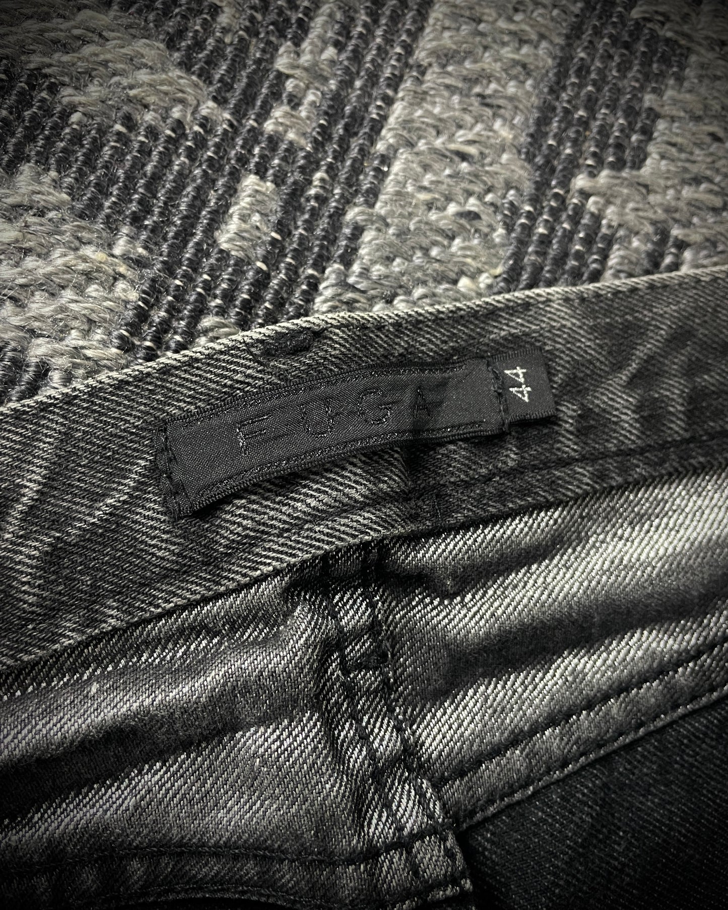 Fuga Waxed Distressed Flared Denim