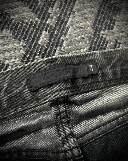 Fuga Waxed Distressed Flared Denim