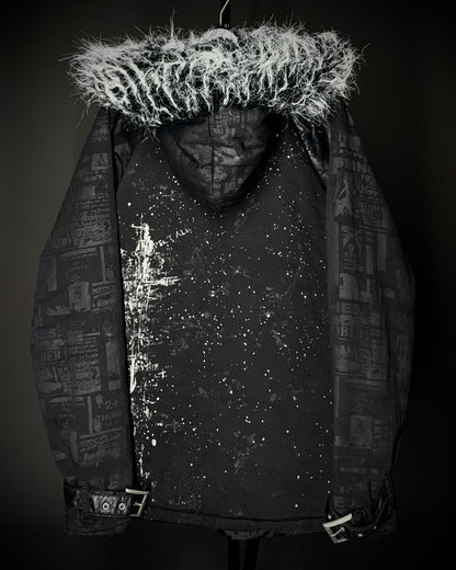 H.NAOTO H.ANARCHY Graphic Fur Hooded Jacket