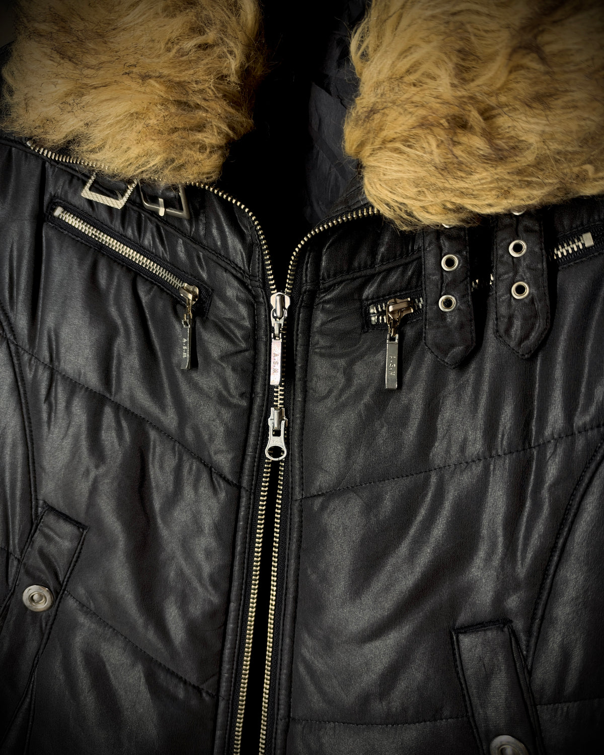 Atelier Sab Men Black Glossy Quilted Jacket