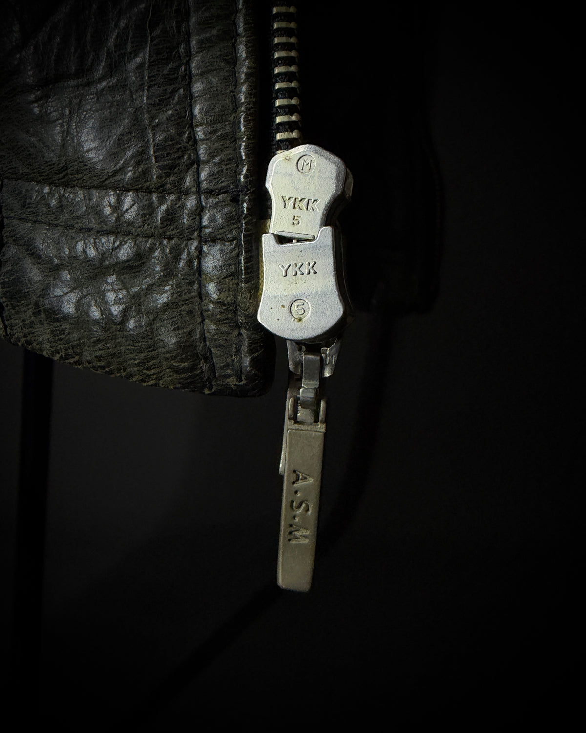 Atelier Sab Men Faded Buffalo Leather Biker Jacket