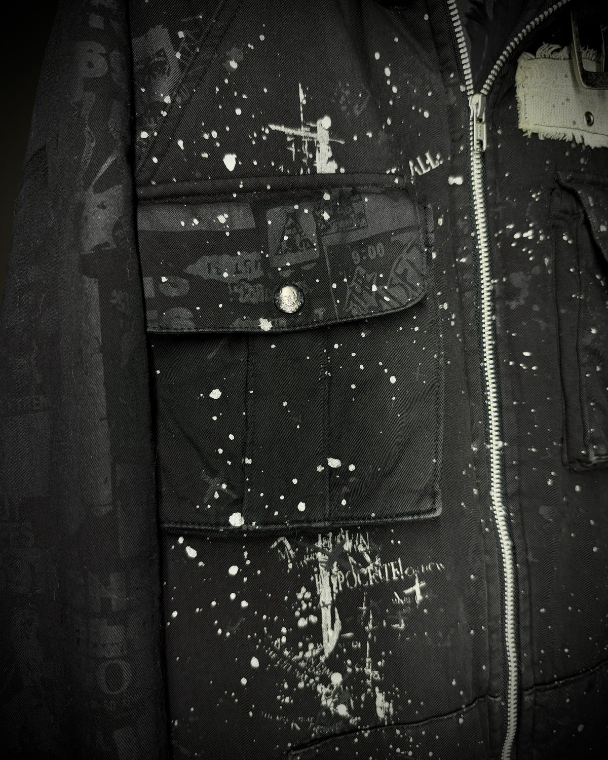 H.NAOTO H.ANARCHY Graphic Fur Hooded Jacket
