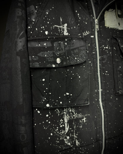 H.NAOTO H.ANARCHY Graphic Fur Hooded Jacket