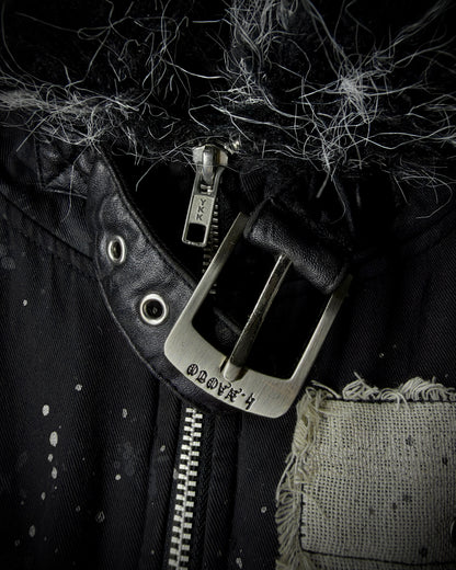 H.NAOTO H.ANARCHY Graphic Fur Hooded Jacket