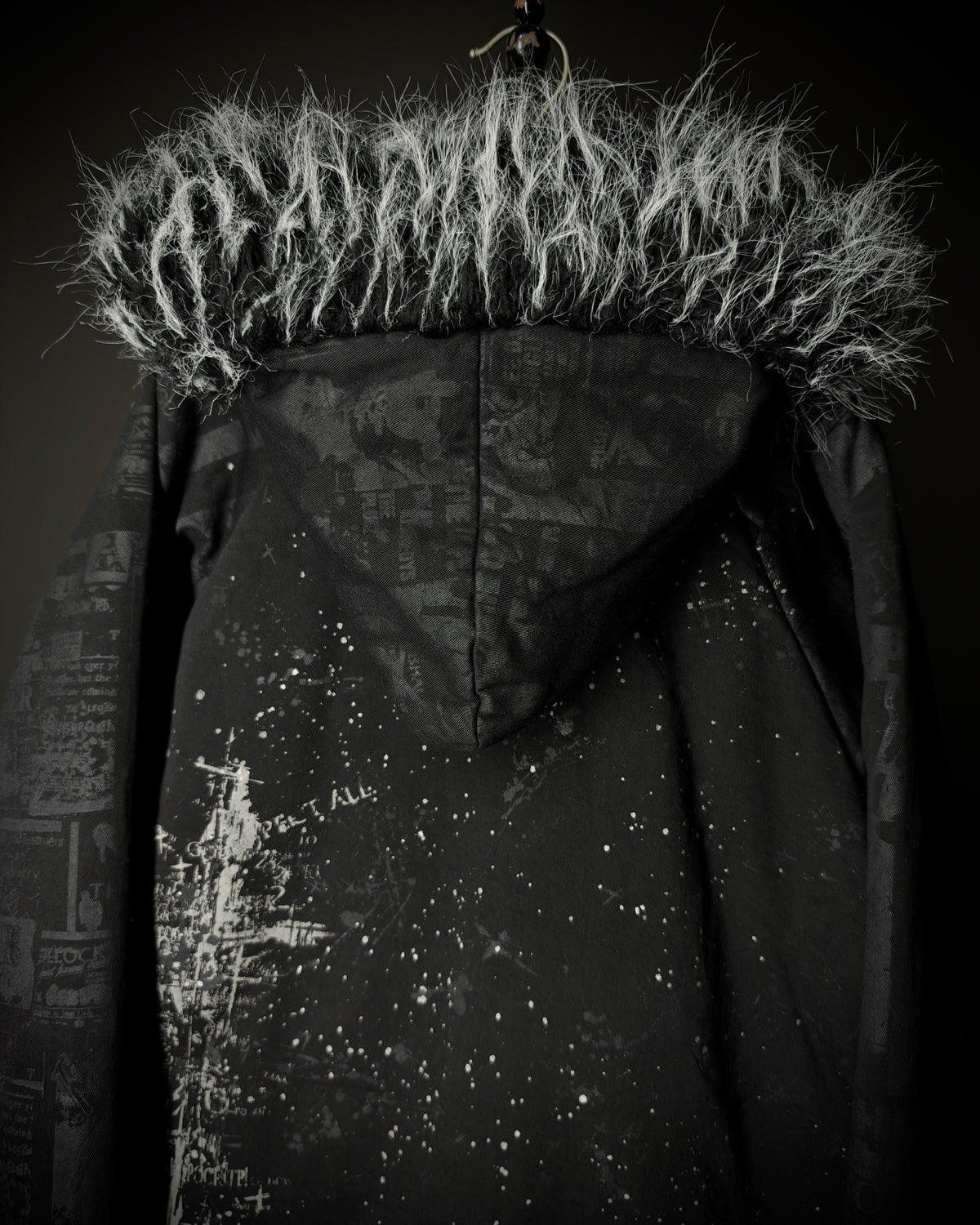H.NAOTO H.ANARCHY Graphic Fur Hooded Jacket
