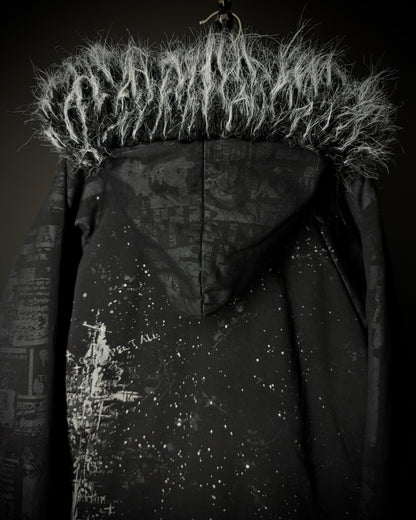 H.NAOTO H.ANARCHY Graphic Fur Hooded Jacket