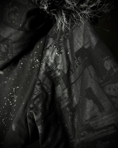 H.NAOTO H.ANARCHY Graphic Fur Hooded Jacket
