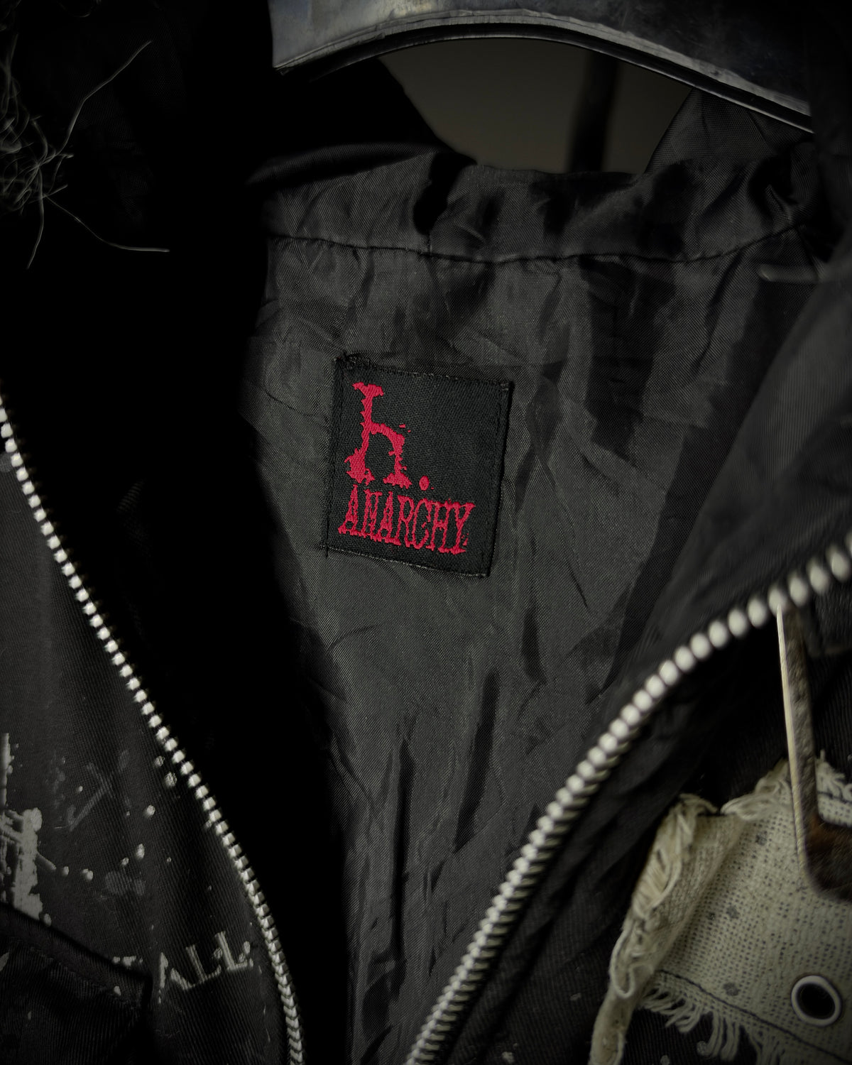 H.NAOTO H.ANARCHY Graphic Fur Hooded Jacket
