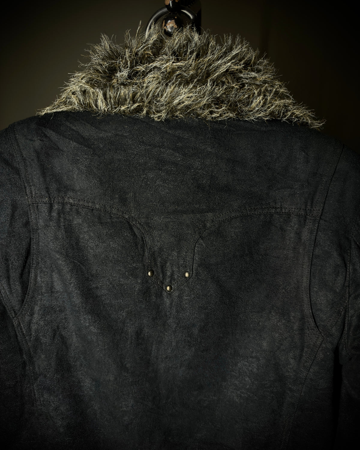 In the Attic Glossy Faux Fur Biker Jacket